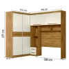 Guarda Roupas Modulado c/Cabeceira de Casal Florença 6P 5 Gav - Moval - Image 4