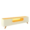 Rack Nobre c/LED e Pés Madeira Off White/Naturale 2,10m - Gelius - Image 2