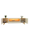 Rack Nobre c/LED e Pés Madeira Off White/Naturale 2,10m - Gelius - Image 3