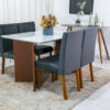 Mesa Helo 120×80 Base Mel Tampo MDF Vidro Off 4 Cad. Roma Veludo Cinza - Image 3