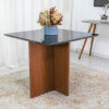 Mesa Helo 90×90 Base Mel Tampo Grafite Vidro Preto 4 Cad. Roma Veludo Cinza - Image 5