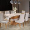 Mesa de Jantar Eve 1,80m 6 Cadeiras Iza  - Viero