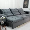Sofá Retrátil Reclinável Emanuelly Veludo D28 Soft 3,20M - Image 18