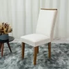 Mesa Jantar Londrina Imbuia Tampo Cop Vidro Off 120×80 4 Cadeiras Lunara Veludo Pérola - Rufato - Image 2