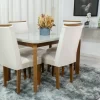 Mesa Jantar Londrina Imbuia Tampo Cop Vidro Off 120×80 4 Cadeiras Lunara Veludo Pérola - Rufato - Image 4