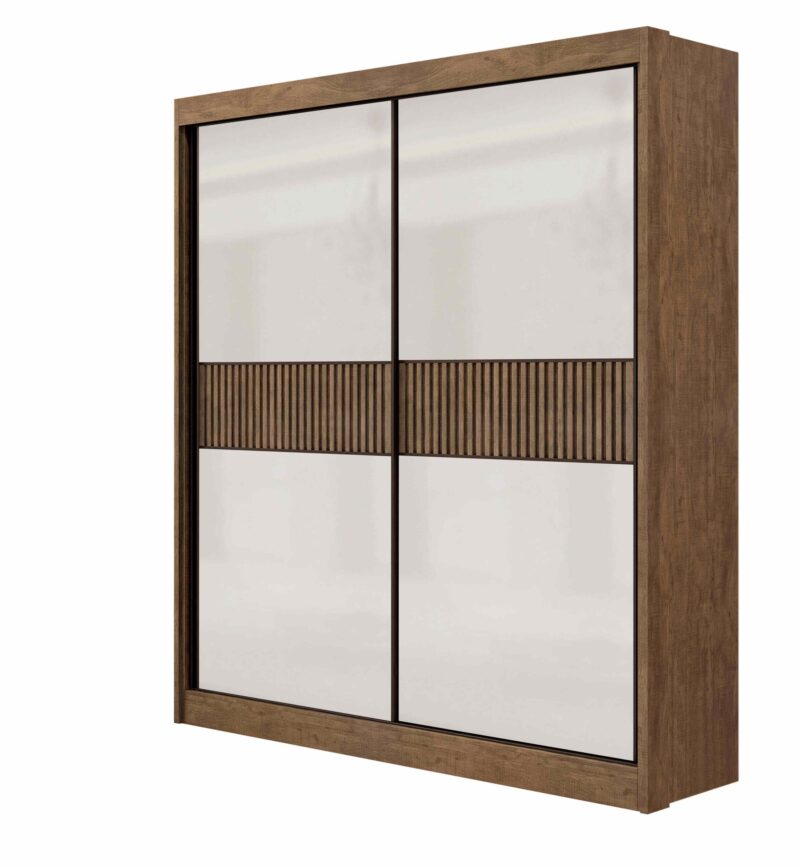 Roupeiro Santorini C/Detalhe Ripado 100% MDF 2 Portas Larg. 1.85m - D Doro - Image 6