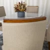 Mesa Jantar Luna Imbuia Tampo Vidro Off Canto Copo 120×80 4 Cadeiras Lunara Linho Bege 07 Madeira Maciça - Rufato - Image 5