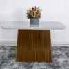 Mesa Jantar Luna Imbuia Tampo Vidro Off Canto Copo 120×80 4 Cadeiras Lunara Linho Bege 07 Madeira Maciça - Rufato - Image 7