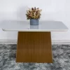 Mesa Jantar Luna Imbuia Tampo Vidro Off Canto Copo 120×80 4 Cadeiras Lunara Linho Bege 07 Madeira Maciça - Rufato - Image 6