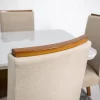 Mesa Jantar Luna Imbuia Tampo Vidro Off Canto Copo 180×90 6 Cadeiras Lunara Linho Bege 07 - Rufato - Image 4