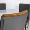 Mesa Jantar Luna Imbuia Tampo Vidro Off Canto Copo 180×90 6 Cadeiras Lunara Veludo Grafite Rufato - Image 4