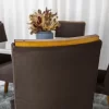 Mesa Jantar Luna Imbuia Tampo Vidro Off Canto Copo 90×90 4 Cadeiras Lunara Veludo Marrom Madeira Maciça - Rufato - Image 6