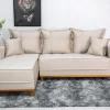 Sofá 3 Lugares C/Chaise Milão Larg. 2,30m Veludo Bege 818 - Molas Ensacadas - Image 3