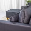 Sofá 3 Lugares C/Chaise Milão Larg. 2,30m Veludo Cinza 814 - Molas Ensacadas - Image 6
