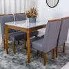 Mesa de Jantar Alegra Tampo Vidro Off 120×80M 4 Cadeiras Diamante Linho Cinza 2904 Madeira Maciça - JCM - Image 2