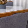 Mesa de Jantar Alegra Tampo Vidro Off 120×80M 4 Cadeiras Diamante Linho Cinza 2904 Madeira Maciça - JCM - Image 4
