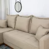 Sofá 3 Lugares c/Chaise Milão Larg. 2,30m Linho Bege 1006 - Molas Ensacadas - Image 3