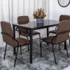 Mesa Malibu Tampo Pedra Amadeirado Marrom 120x75 4 Cadeiras Korino Marrom - Teixeira - Image 3