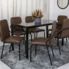 Mesa Malibu Tampo Pedra Amadeirado Marrom 140x75 6 Cadeiras Korino Marrom - Teixeira
