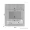Painel Riso Ripado c/Nicho Larg. 1,82m Cinamomo/Off White - JCM - Image 3