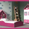 Roupeiro + Cama Casinha Rosa/Branco - Gelius