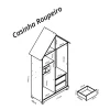 Roupeiro + Cama Casinha Rosa/Branco - Gelius - Image 4