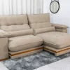 Sofá Retrátil Reclinável Ibis 2,50m Ibis Linho Bege 1006 - D33 e Molas Ensacadas