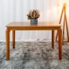 Mesa de Jantar Alegra Tampo Cinamomo 1,20m×0,80m 4 Cadeiras Jade Linho Bege Telada Madeira Maciça - JCM - Image 5