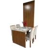 Mesa Jantar Cancun 1,20m×90m 4C Linho Bege 178 c/Painel Ripado - Cel Móveis