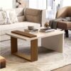 Mesa de Centro JB 8020 Luxo Larg. 80cm Pérola/Nature - JB Bechara