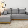 Sofá 3 Lugares c/Chaise Milão Larg 2,30m Linho Cinza 1008 - Molas Ensacadas - Image 2
