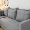 Sofá 3 Lugares c/Chaise Milão Larg 2,30m Linho Cinza 1008 - Molas Ensacadas - Image 3