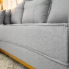 Sofá 3 Lugares c/Chaise Milão Larg 2,30m Linho Cinza 1008 - Molas Ensacadas - Image 4