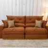 Sofá Retrátil Reclinável 2,30m Gran Bello Veludo Terracota - D33 e Molas Ensacadas - Image 3