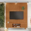 Rack Triunfo + Painel Riso Ripado Larg. 2,07m Cinamomo - JCM