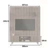 Rack Triunfo + Painel Riso Ripado Larg. 2,07m Cinamomo - JCM - Image 3