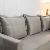 Sofá 3 Lug. c/Chaise Lado Esquerdo Milão Larg. 2,30m Veludo Cinza 813 - Molas Ensacadas - Image 3