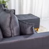 Sofá 3 Lug. c/Chaise Lado Esquerdo Milão Larg. 2,30m Veludo Cinza 814 - Molas Ensacadas - Image 3