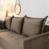 Sofá 3 Lug. c/Chaise Lado Direito Milão Larg. 2,30m Veludo Marrom 815 - Molas Ensacadas - Image 3