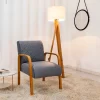 Poltrona Ayla Veludo Cinza 5001