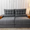 Sofá Retrátil Reclinável 2,30M Gênova Veludo Cinza 814 - Molas Ensacadas - Image 5