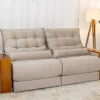 Sofá Retrátil Reclinável 2,50M Gênova Veludo Bege 818 - Molas Ensacadas - Image 3