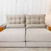 Sofá Retrátil Reclinável 2,50M Gênova Veludo Bege 818 - Molas Ensacadas - Image 4