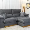 Sofá Retrátil Reclinável 2,50M Magnum Veludo Cinza 814 - Molas Ensacadas