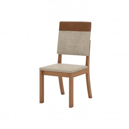 Cadeira Milla Plus Nature c/tecido Corano Caramelo/Creme - Henn