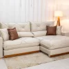 Sofá Retrátil Reclinável Gran Bello 2.90M Veludo Bege - D33 e Molas Ensacadas