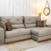 Sofá Retrátil Reclinável Gran Bello 2,90M Veludo Capuccino - D33 e Molas Ensacadas