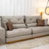 Sofá Retrátil Reclinável Gran Bello 2,90M Veludo Capuccino - D33 e Molas Ensacadas - Image 3