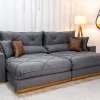 Sofá Retrátil Reclinável  Gran Bello 2.90M Veludo Cinza - D33 e Molas Ensacadas - Image 2