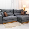 Sofá Retrátil Reclinável  Gran Bello 2.90M Veludo Cinza - D33 e Molas Ensacadas